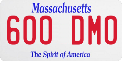 MA license plate 600DM0