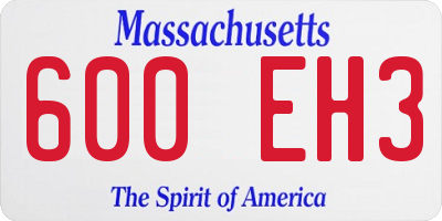 MA license plate 600EH3