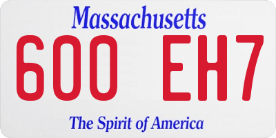 MA license plate 600EH7