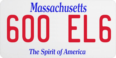 MA license plate 600EL6