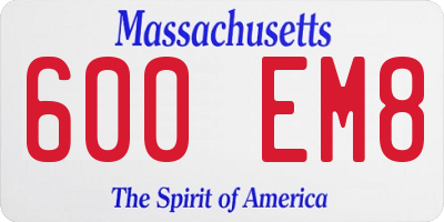 MA license plate 600EM8