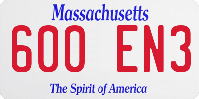 MA license plate 600EN3