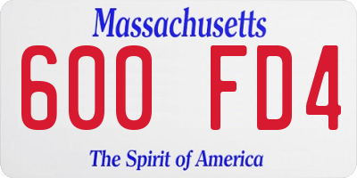 MA license plate 600FD4