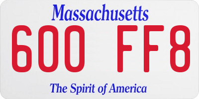 MA license plate 600FF8