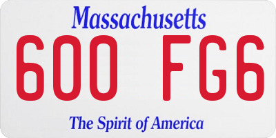 MA license plate 600FG6
