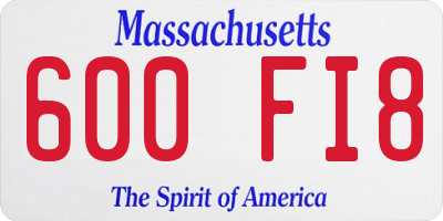 MA license plate 600FI8