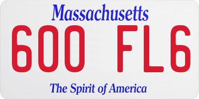 MA license plate 600FL6