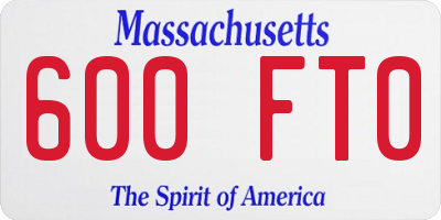 MA license plate 600FT0