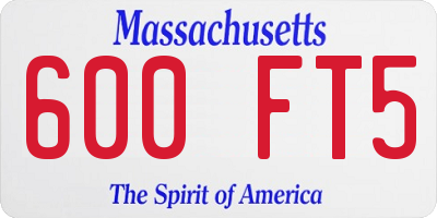 MA license plate 600FT5