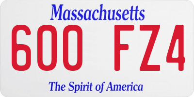 MA license plate 600FZ4