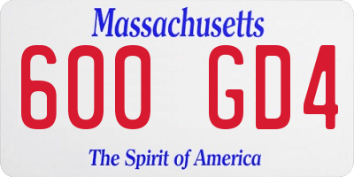 MA license plate 600GD4