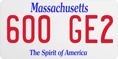 MA license plate 600GE2
