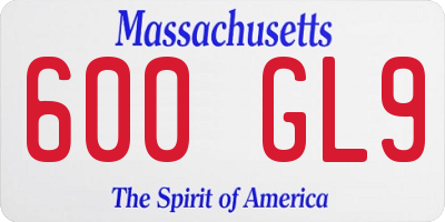 MA license plate 600GL9