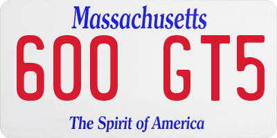 MA license plate 600GT5