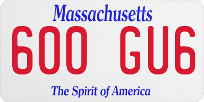 MA license plate 600GU6