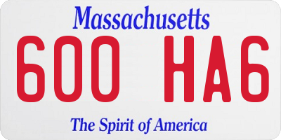 MA license plate 600HA6