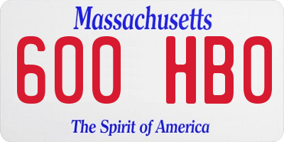 MA license plate 600HB0