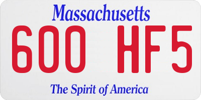MA license plate 600HF5
