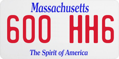MA license plate 600HH6