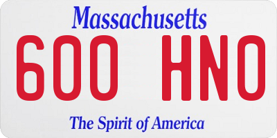MA license plate 600HN0