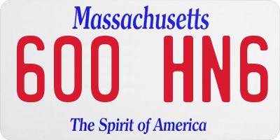 MA license plate 600HN6