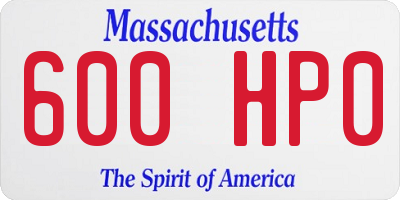 MA license plate 600HP0