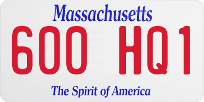 MA license plate 600HQ1