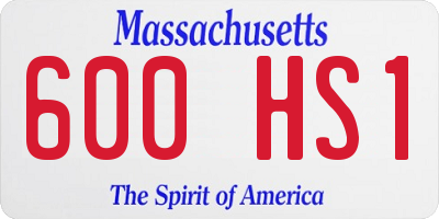 MA license plate 600HS1