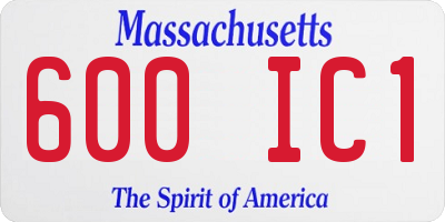 MA license plate 600IC1