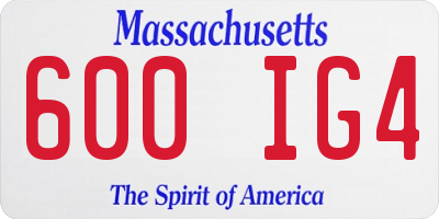 MA license plate 600IG4