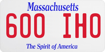 MA license plate 600IH0