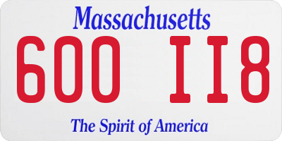 MA license plate 600II8