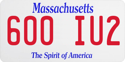 MA license plate 600IU2