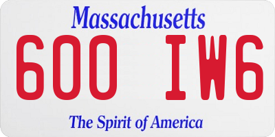 MA license plate 600IW6