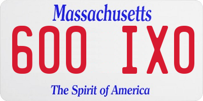 MA license plate 600IX0