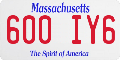 MA license plate 600IY6