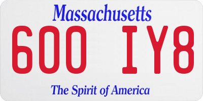 MA license plate 600IY8