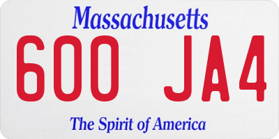 MA license plate 600JA4