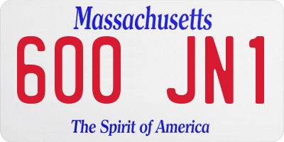 MA license plate 600JN1