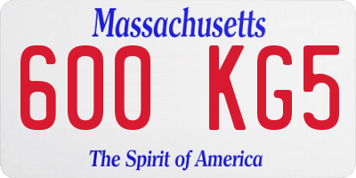MA license plate 600KG5