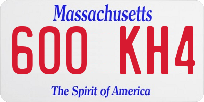 MA license plate 600KH4