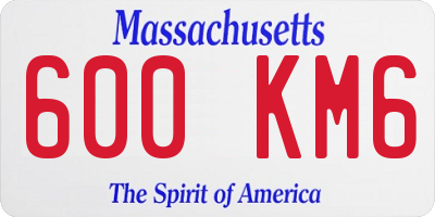 MA license plate 600KM6