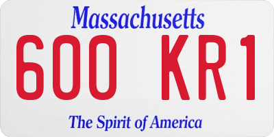 MA license plate 600KR1
