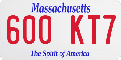 MA license plate 600KT7