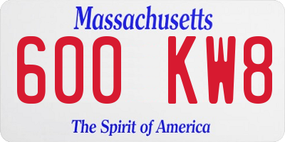MA license plate 600KW8
