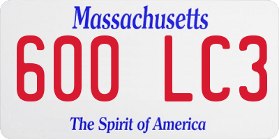 MA license plate 600LC3