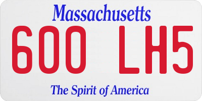 MA license plate 600LH5