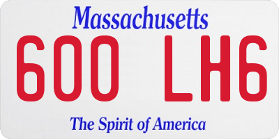 MA license plate 600LH6