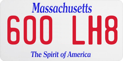 MA license plate 600LH8