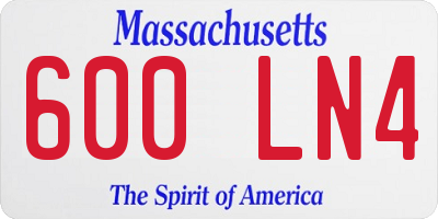 MA license plate 600LN4
